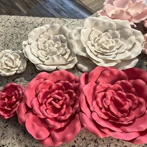 Hobby Lobby Elegant Pink, White and Blue Floral Wall Accents